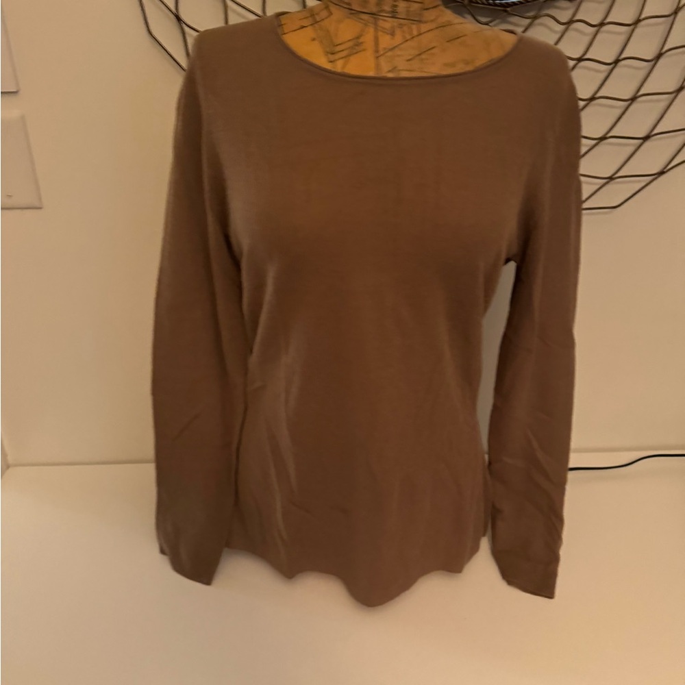 Lafayette 148 camel colored sweater, size L